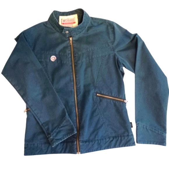 Columbia Jackets & Blazers - Columbia Convert Board Wear Distressed Denim Bomber Jacket